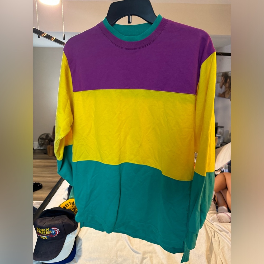 Vintage Janeve long sleeve purple and yellow shirt Size S